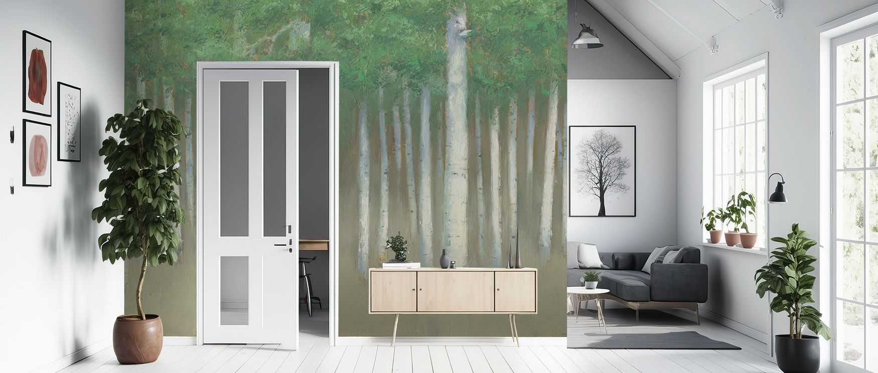Across Summer Birch Wallpaper, trunks stretch luminous in tonal balance, producing imagery of serenity. Interiors glow with refinement, enriching lounges with freshness. Walls glow with artistry, shaping poetic retreats enriched by resonance where seasona