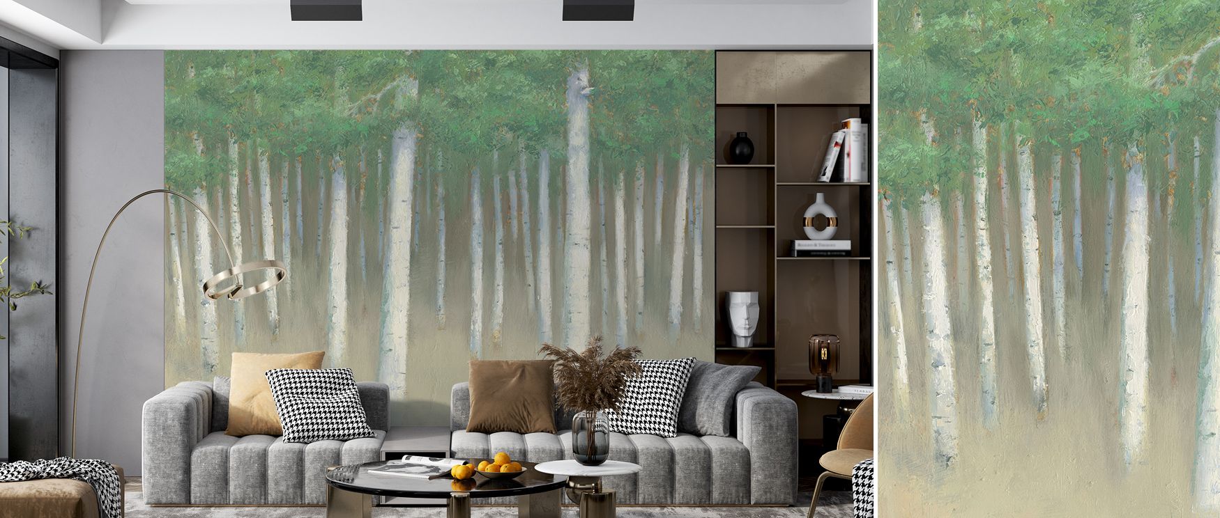 The imagery of Summer Birch Wallpaper radiates freshness where birch trees glow luminous in tonal imagery. Interiors glow with refinement, enriching bedrooms or living rooms with vitality. Walls glow with artistry, shaping poetic retreats enriched by reso