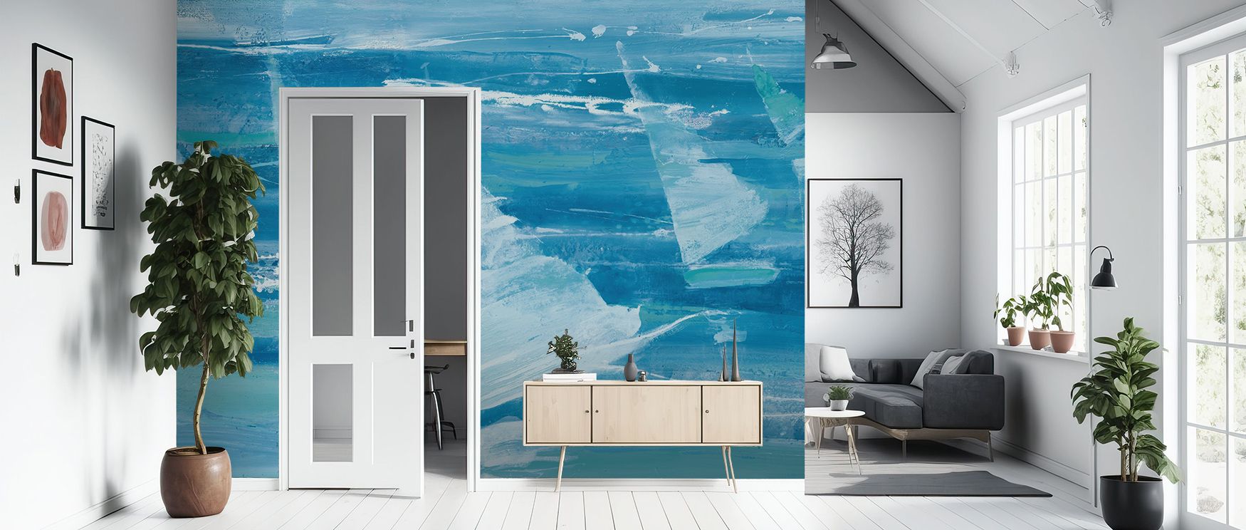 Summer Sail III Blue Wallpaper thrives on imagery of calm where sailboats radiate luminous across tonal balance. Its design enriches bedrooms or dining rooms with serenity. Walls glow with artistry, shaping retreats enriched by resonance where coastal cha