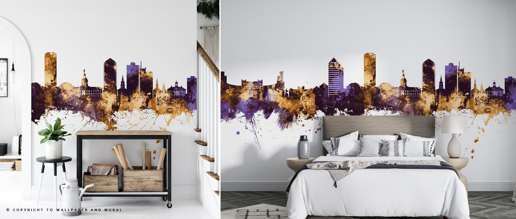 The imagery of Tallahassee Florida Skyline Purple & Gold Wallpaper radiates poise where city contours shimmer luminous across tonal imagery. Interiors glow with refinement, enriching bedrooms or living rooms with cultural charm. Walls glow with artistry, 