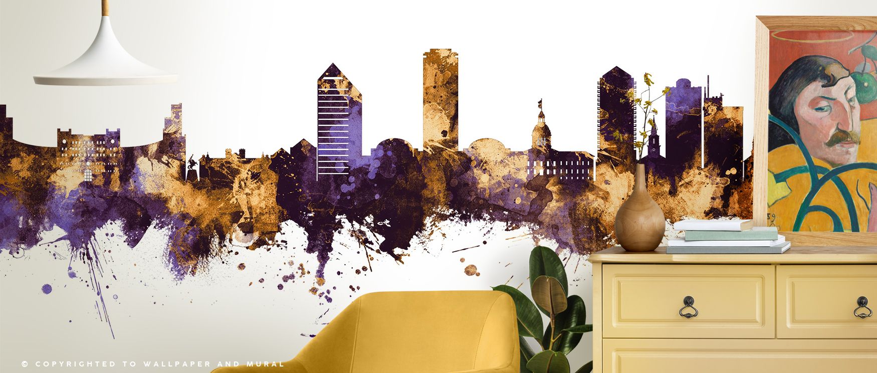 Across Tallahassee Florida Skyline Purple & Gold Wallpaper, architectural lines stretch luminous across regal horizons. Interiors glow with refinement, enriching lounges with poise. Walls glow with artistry, shaping poetic retreats enriched by resonance w