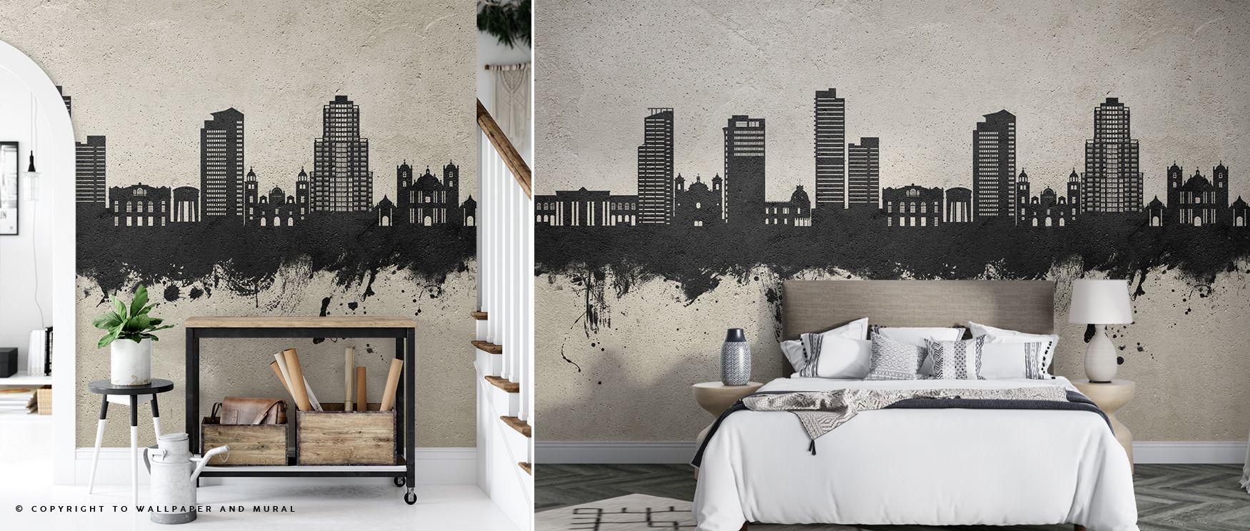 Tegucigalpa Honduras Skyline Concrete Wallpaper brings gray sophistication through textured concrete layers, balancing architectural silhouettes with grounded character, crafting atmosphere filled with subtle history for bedroom or living room walls that 