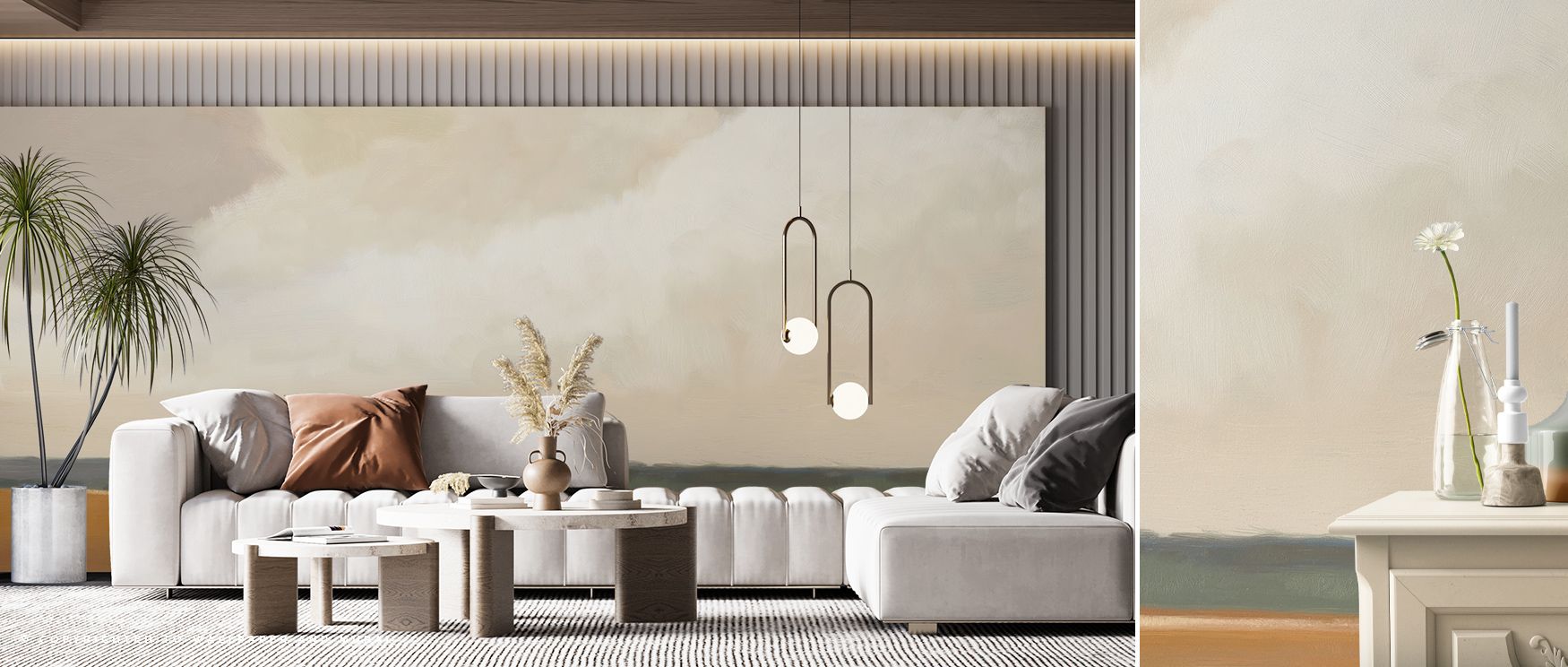 Terracotta Prairie Summer Wallpaper brings soft terracotta charm into focus, creating textured warmth and rustic allure that enriches bedrooms or living rooms with grounding atmosphere and expressive design simplicity. 