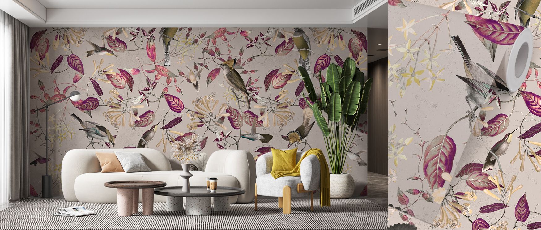 Across gentle grounds of soft shading, vibrant feathers arc in sweeping rhythm. Tescoma Birds of Beauty Wallpaper offers an atmosphere filled with creativity, elevating dining or living spaces with imagery that suggests movement. Each bird adds vitality, 
