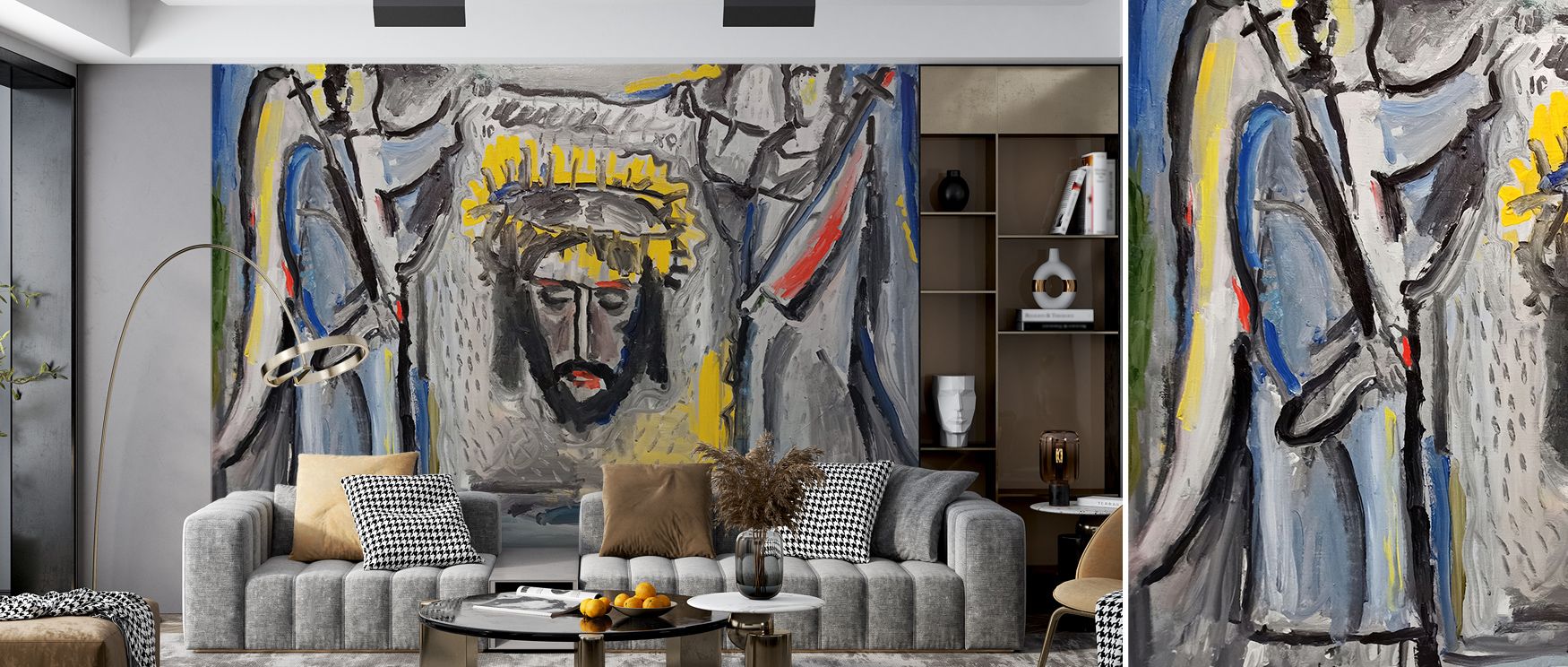 Layers of color and form merge into composition that speaks with drama. The End Wallpaper sustains living rooms or dining areas with bold imagery, offering atmosphere that inspires. Each detail enriches walls with character, ensuring interiors resonate wi