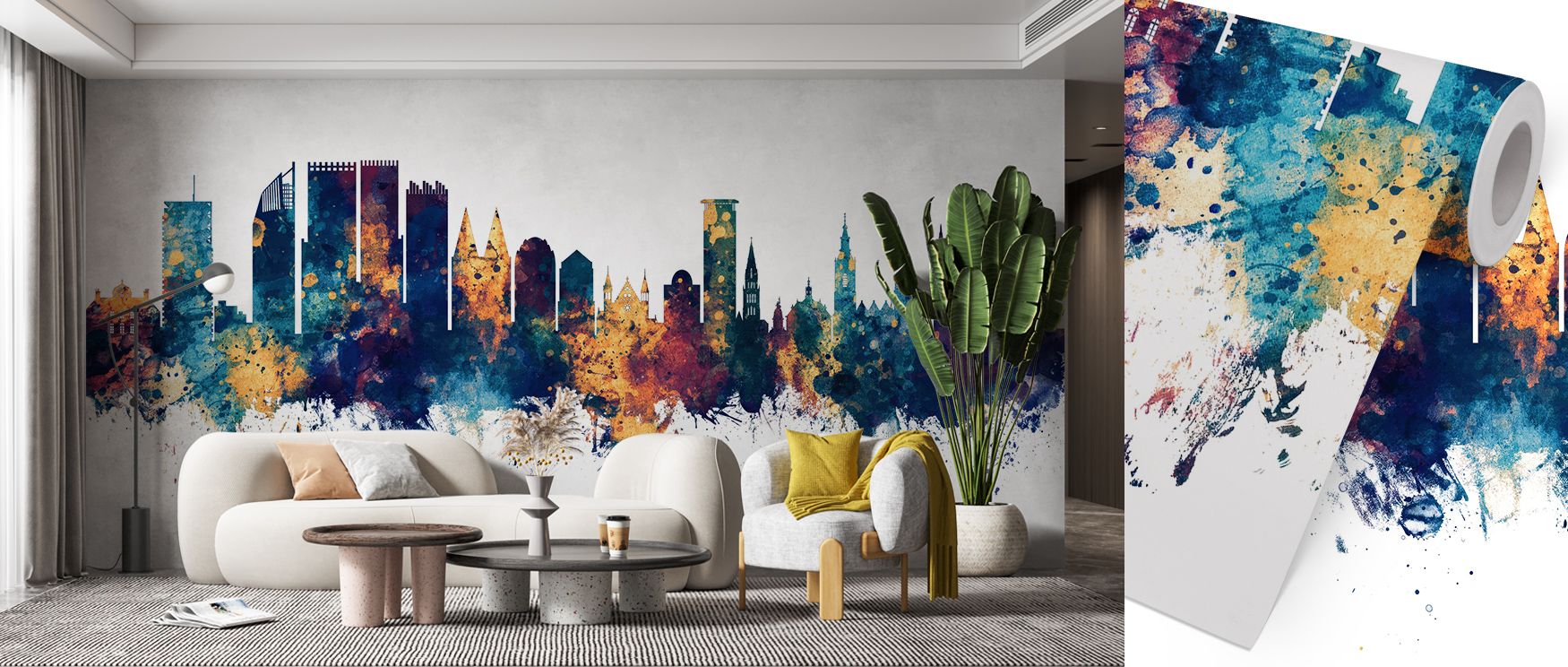 Radiant bronze strokes weave through deep blue silhouettes, sustaining elegance across walls. The Hague Netherlands Skyline Blue & Bronze Wallpaper enhances offices or dining areas with imagery filled with cultural charm. Its tones create warmth, presenti
