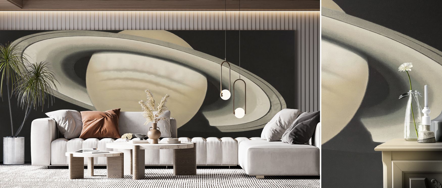 Swirling patterns unfold in soft brilliance, creating rhythm across backdrop. The Planet Saturn Wallpaper fills dining spaces or bedrooms with atmosphere that feels expansive. Its imagery blends calmness with discovery, offering walls harmony enriched wit