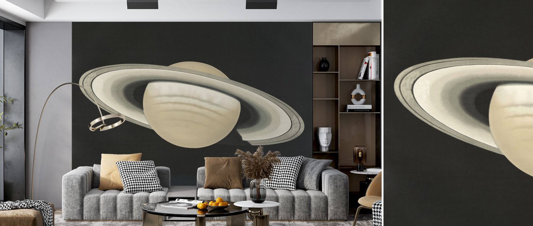 Cosmic elegance emerges in subtle tones, where luminous rings define artistry. The Planet Saturn Wallpaper transforms dining or living rooms into sanctuaries of wonder, ensuring interiors resonate with serenity and balance, shaped by celestial inspiration