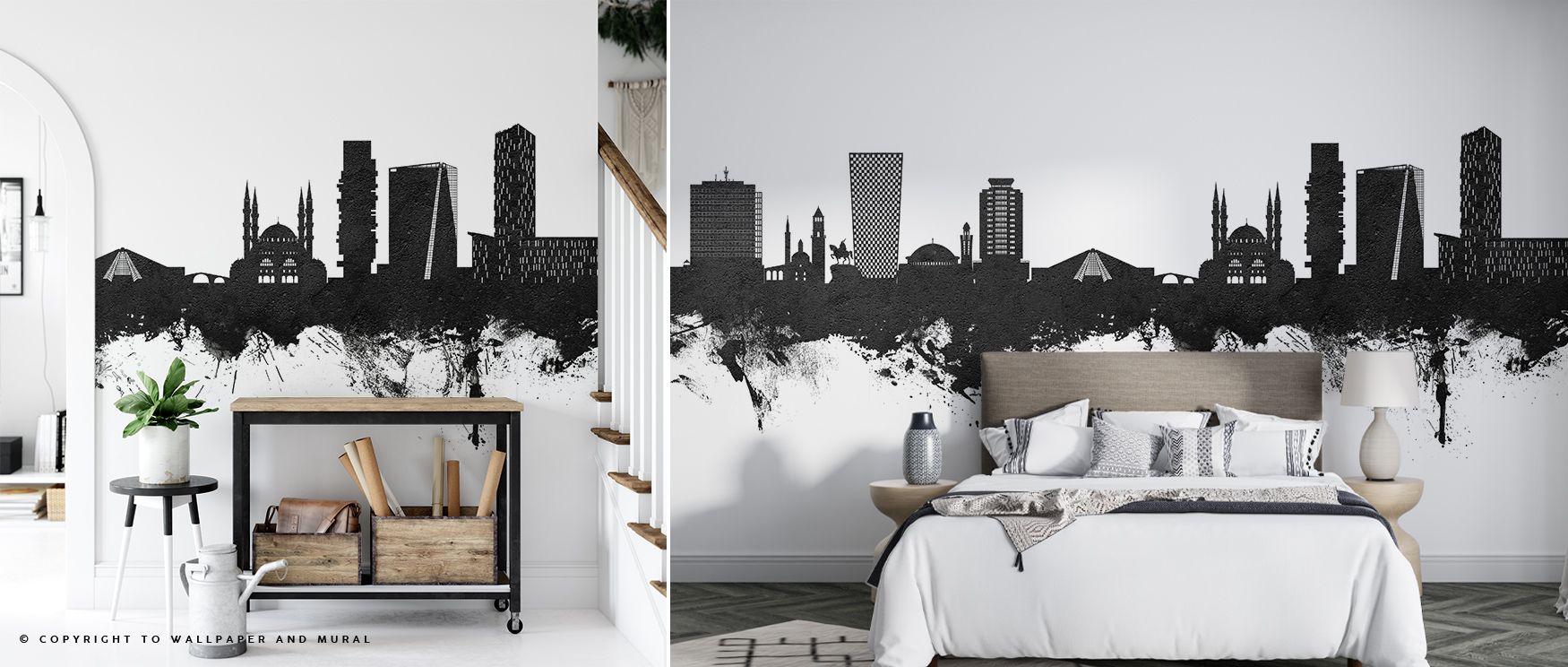 Silhouettes rise in harmony, creating imagery filled with culture. Tirana Skyline Black & White Wallpaper enriches bedrooms or dining areas with atmosphere sustained by refinement. Its detailing ensures interiors glow with distinction, presenting design t