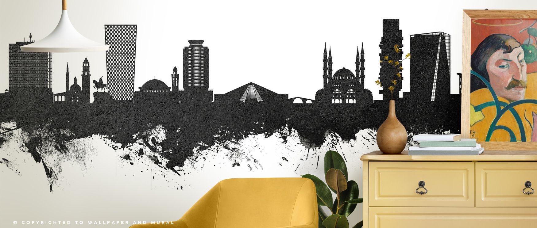 Lines etched in monochrome sustain rhythm across space, presenting interiors alive with sophistication. Tirana Skyline Black & White Wallpaper enriches offices or bedrooms with balance that thrives on cultural elegance. 