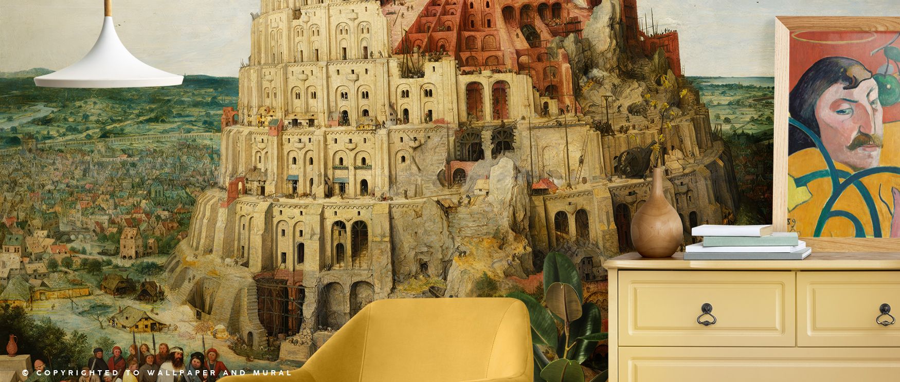 Dynamic tones enrich expressive detailing, presenting imagery filled with creativity. Tower of Babel Wallpaper sustains offices or bedrooms with atmosphere steeped in culture, ensuring interiors glow with imagination shaped by artistry. 