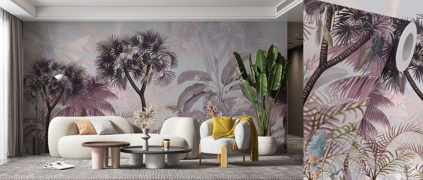 Subtle patterns extend in delicate rhythm, producing imagery alive with refinement. Tropical Forest Strolls Light Wallpaper enhances offices or living areas with atmosphere of calmness, ensuring interiors glow with elegance shaped by artistry. 