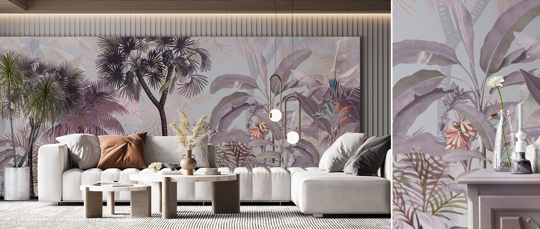 Brightness thrives in gentle arrangements, presenting imagery alive with harmony. Tropical Forest Strolls Light Wallpaper enriches bedrooms or lounges with atmosphere filled with serenity, sustaining interiors with balance shaped by luminous rhythm. 