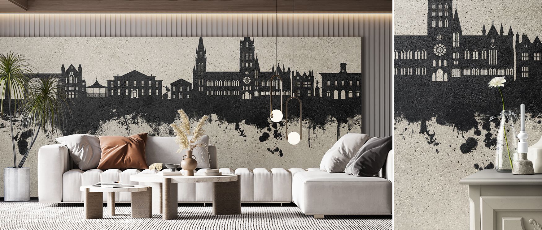 Textured tones highlight city structures, presenting imagery filled with cultural rhythm. Truro England Skyline Concrete Wallpaper sustains bedrooms or lounges with atmosphere steeped in refinement, ensuring interiors glow with distinction shaped by artis