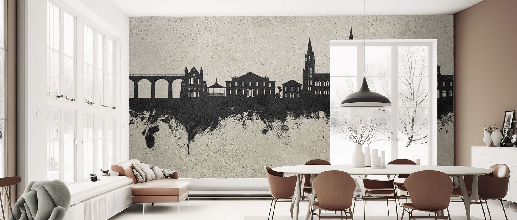 Outlines flow into textured ground, creating imagery filled with tradition. Truro England Skyline Concrete Wallpaper enriches lounges or dining rooms with atmosphere enriched by heritage, ensuring interiors glow with refinement shaped by culture. 