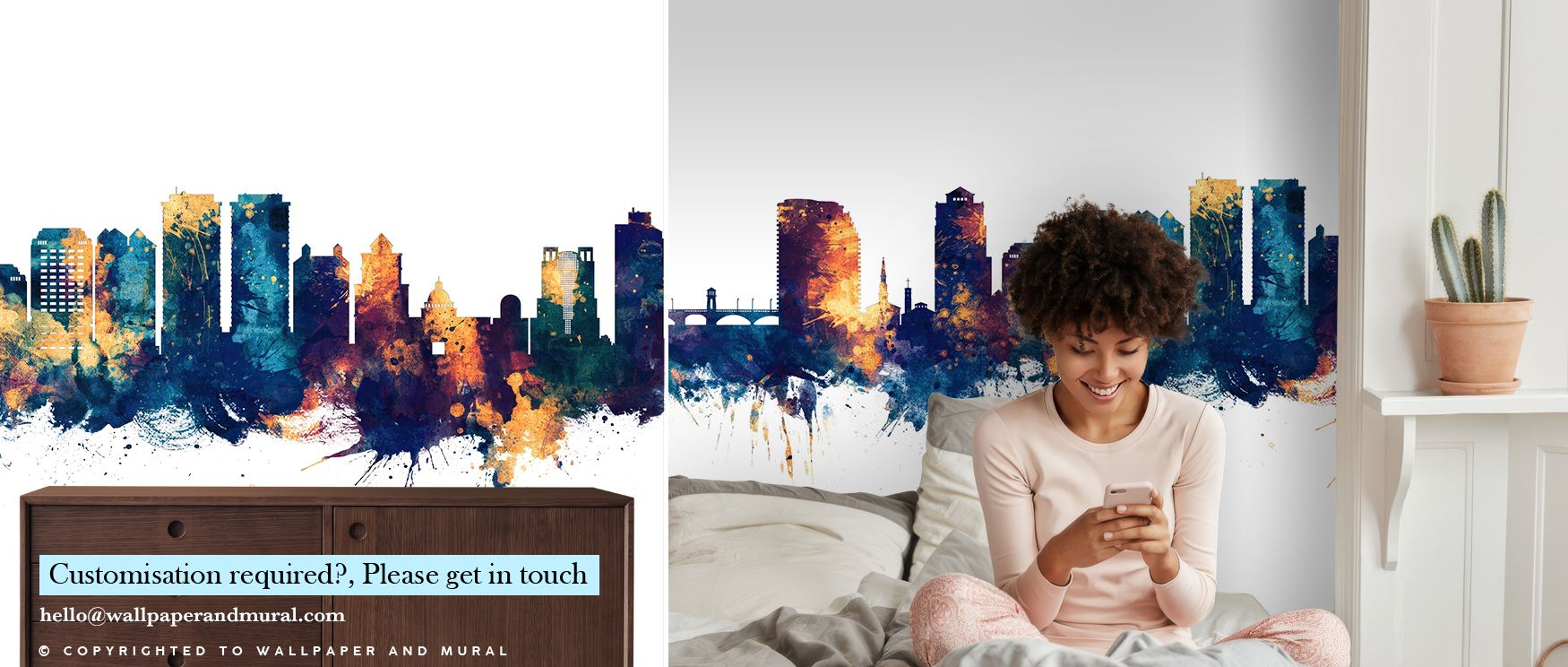 The West Palm Beach Florida Skyline Blue & Bronze Wallpaper layers tones of vibrancy and calm across silhouettes, enriching interiors with atmosphere of refinement, surrounding bedrooms, living rooms, or hallways with artistry and timeless charm. 
