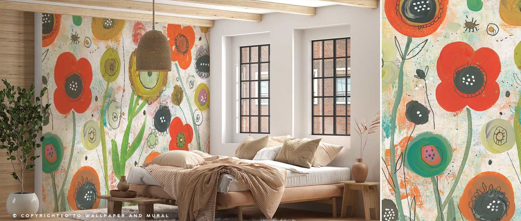 Petals unfold into abstract rhythm, producing imagery alive with refinement. Abstract Garden I Wallpaper enriches bedrooms or lounges with atmosphere steeped in artistry, ensuring interiors glow with creativity shaped by modern elegance and graceful flora