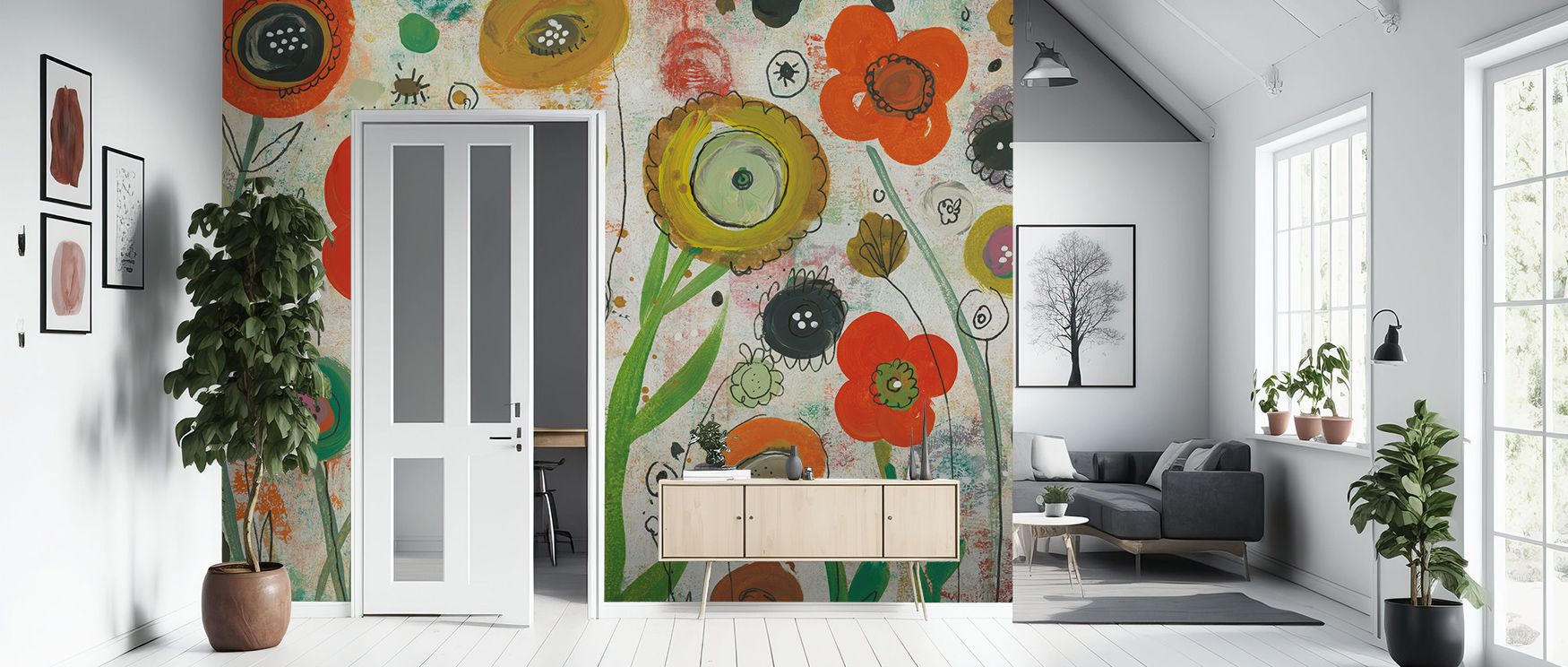 Shapes drift in layered harmony, sustaining imagery alive with grace. Abstract Garden I Wallpaper sustains lounges or offices with atmosphere steeped in artistry, ensuring interiors glow with creativity shaped by refinement. 