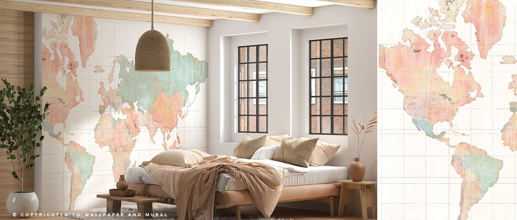 Continents stretch across muted tones, creating imagery alive with heritage. Across the World Wallpaper enriches bedrooms or lounges with atmosphere steeped in exploration, ensuring interiors glow with artistry shaped by refinement and cartographic rhythm
