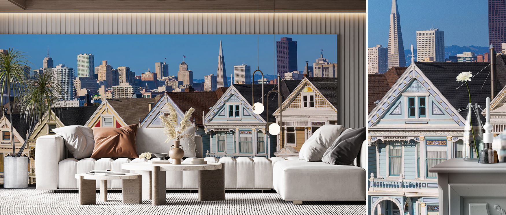 Iconic silhouettes rise across composition, producing imagery alive with refinement. Alamo Square San Francisco Wallpaper enriches bedrooms or living areas with atmosphere steeped in culture, ensuring interiors glow with artistry shaped by charm. 
