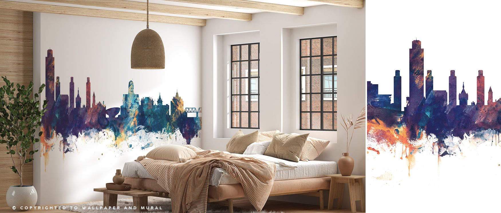 Rich tones merge across rooftops, producing imagery filled with distinction. Albany New York Skyline Blue & Bronze Wallpaper enhances bedrooms or living spaces with atmosphere steeped in heritage, ensuring interiors glow with artistry shaped by refinement