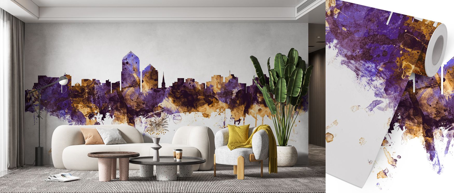 Skyline silhouettes gleam with regal tones, sustaining imagery alive with sophistication. Albuquerque New Mexico Skyline Purple & Gold Wallpaper sustains offices or dining rooms with atmosphere enriched by tradition, ensuring interiors glow with artistry 