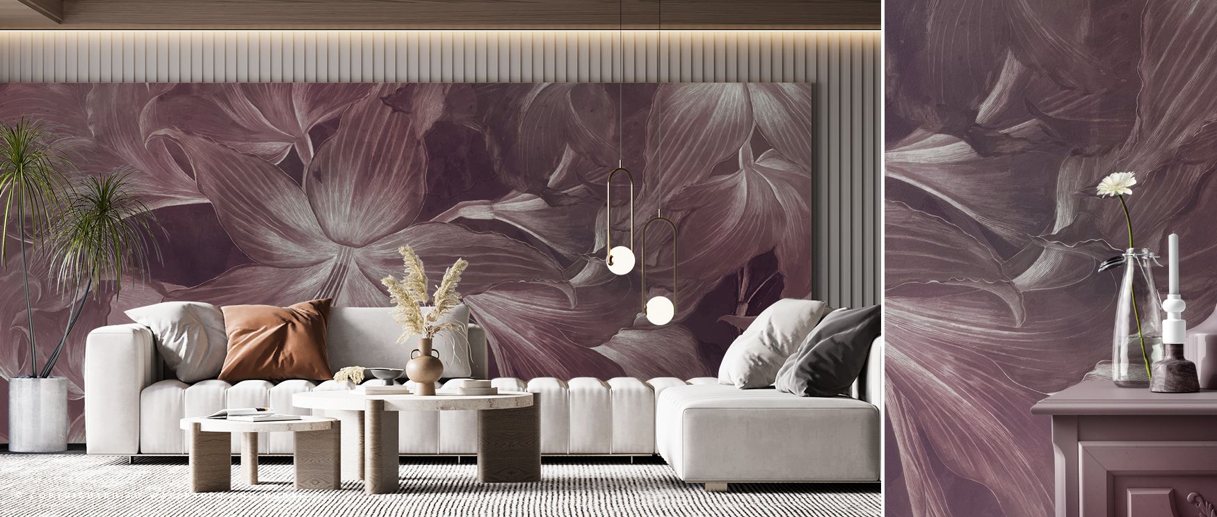 Radiant layers within Amarantus Dream Warm Wallpaper drift across patterns in subtle movement, enhancing bedrooms or lounges with warmth, harmony, and design presence, nurturing interiors into atmospheres filled with calm elegance, cultural charm, and qui