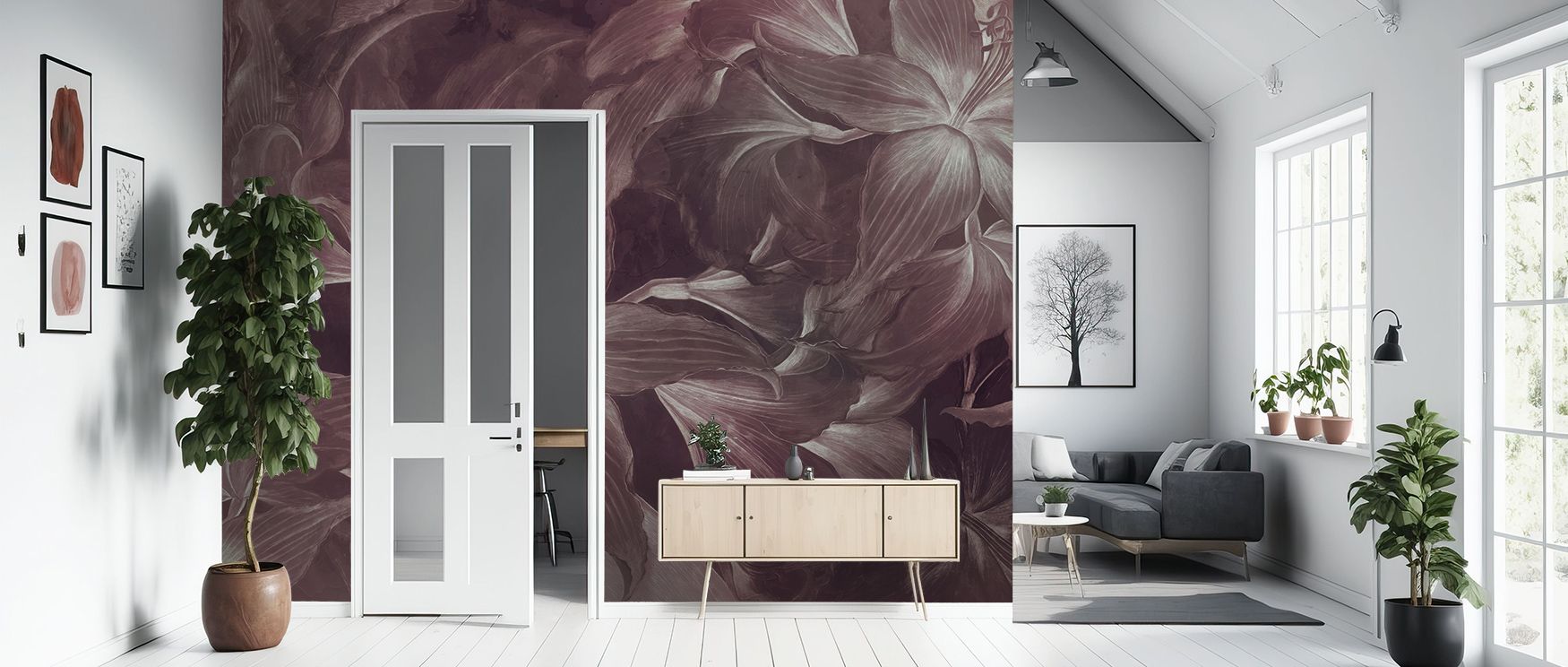 Flowing curves in Amarantus Dream Warm Wallpaper reveal balance of softness and depth, guiding living rooms or bedrooms into warm serenity, cultural resonance, and subtle artistry that enrich interiors with refined presence and dreamlike charm across wall