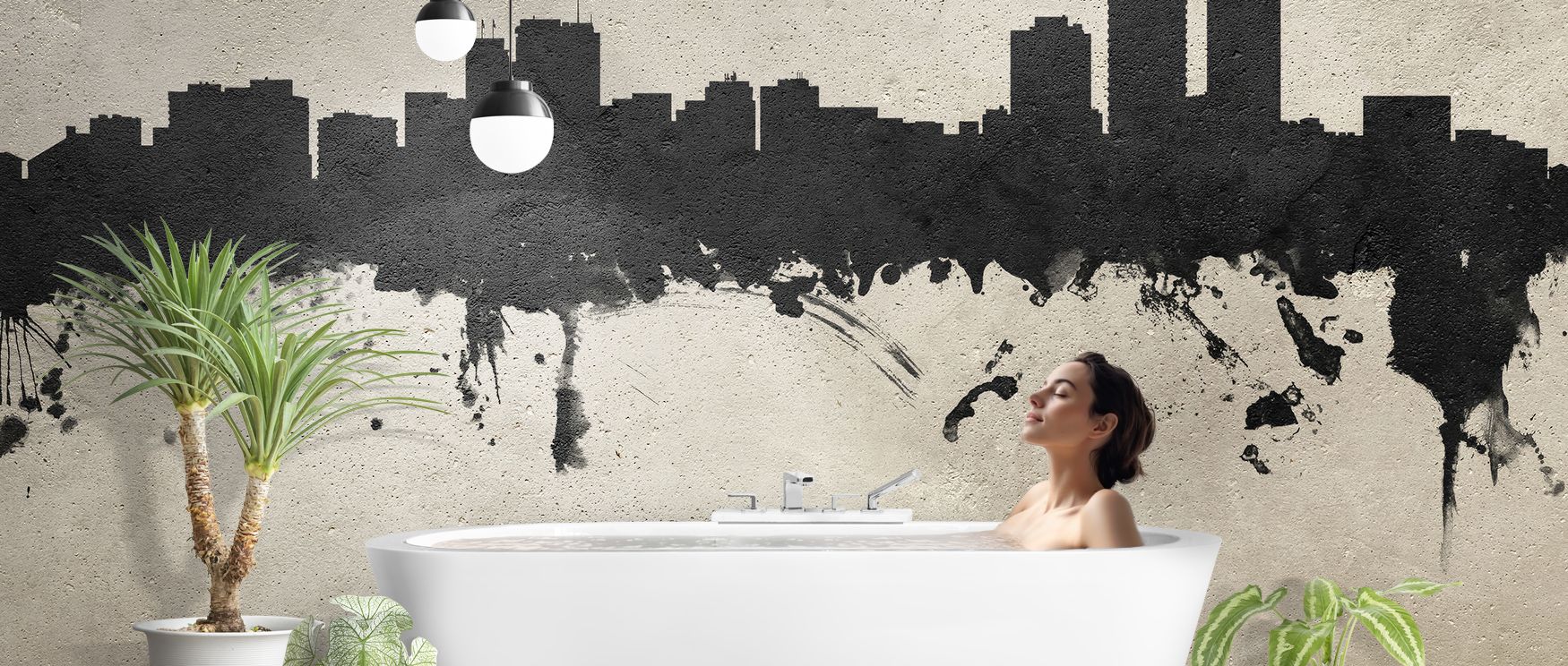 Gray horizons unfold across Anchorage Alaska Skyline Concrete Wallpaper in softened variation, presenting Anchorage’s skyline as delicate silhouettes shaped by memory. Interiors gain heritage grounding and quiet sophistication, enriching living rooms or b