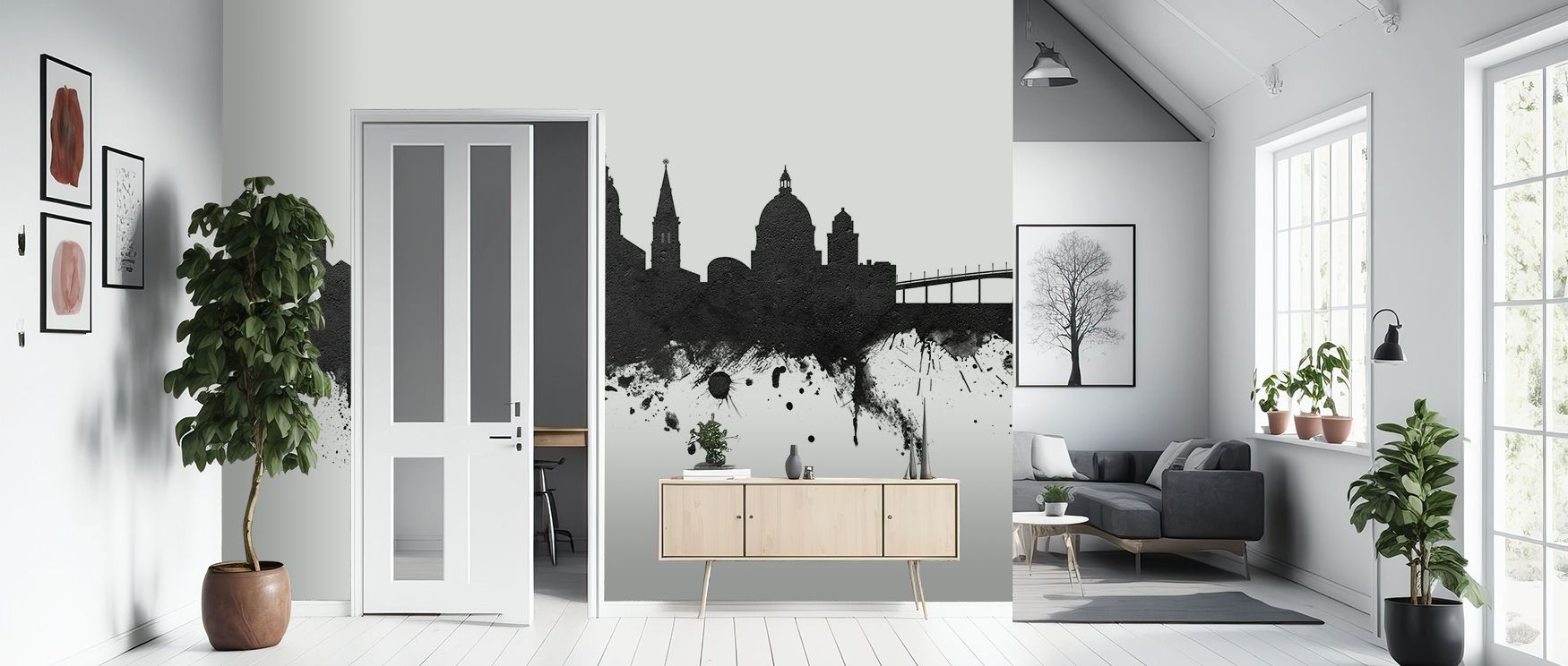 Atmosphere shaped by Annapolis Maryland Skyline Black & White Wallpaper develops through contrasts in shadow and tone, surrounding living rooms or bedrooms with cultural resonance, permanence, and architectural refinement, giving walls elegance of histori