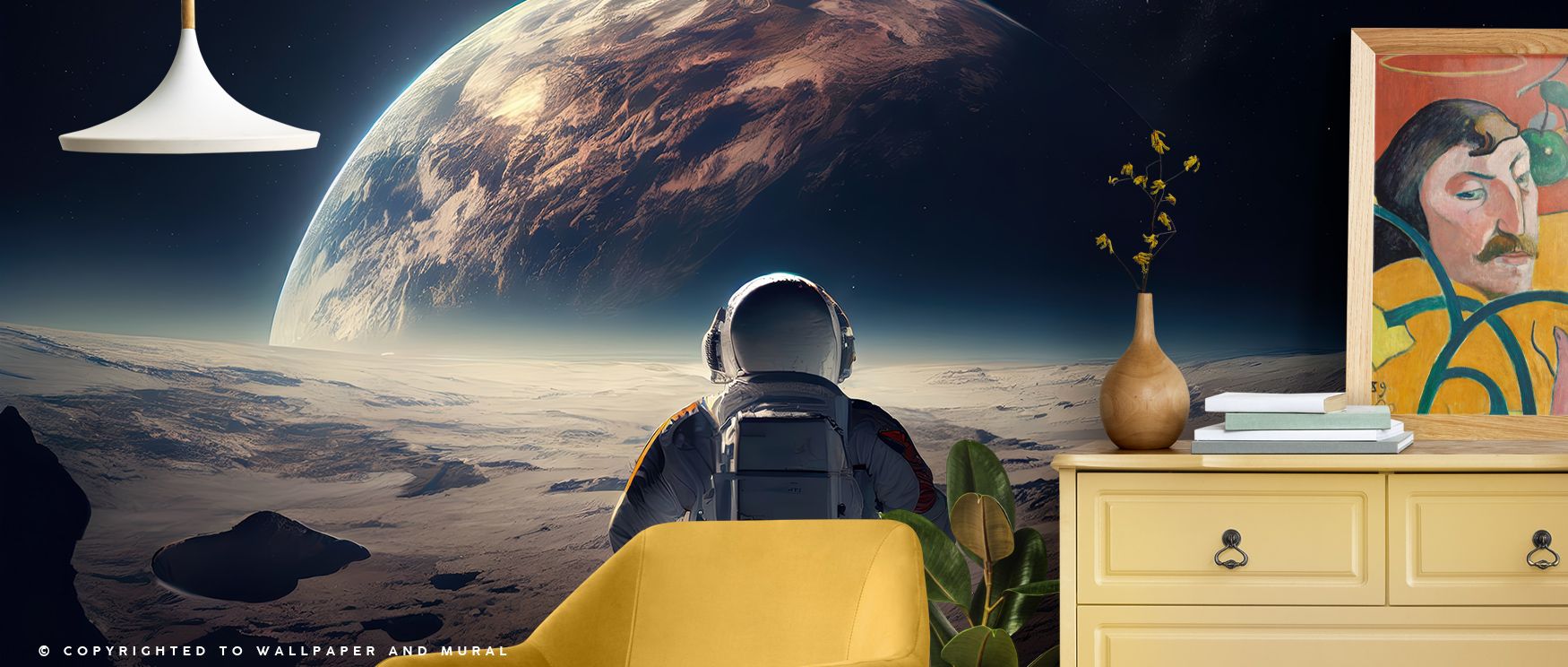 Creativity expressed in Astronaut Break Wallpaper develops through astronaut motifs, enriching lounges or playrooms with atmosphere of cosmic charm, imaginative resonance, and playful depth, nurturing interiors into spaces guided by futuristic artistry an