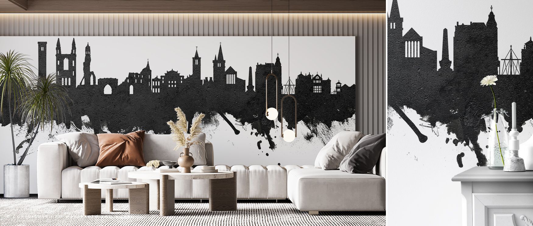 Architectural beauty resonates in Atlanta Georgia Skyline Blue & Bronze Wallpaper through radiant tones, enriching lounges or bedrooms with atmosphere of cultural presence, heritage grounding, and luminous elegance shaped through balance of permanence and