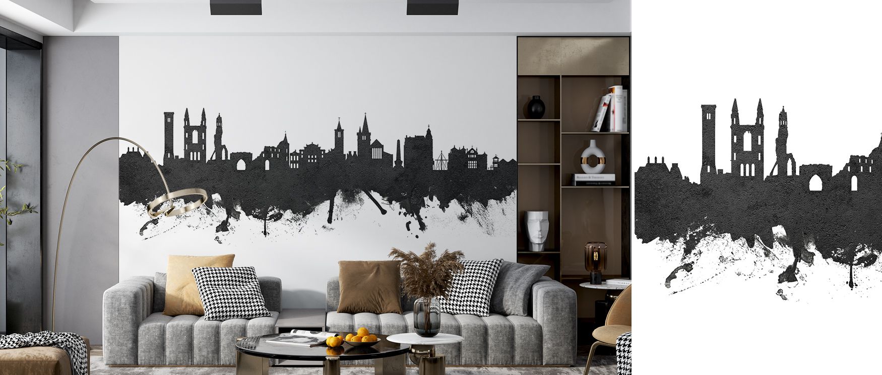 Cultural charm unfolds in Atlanta Georgia Skyline Blue & Bronze Wallpaper through bronze details layered on deep blue, enriching bedrooms or dining rooms with atmosphere of heritage resonance, luminous presence, and architectural elegance balanced across 