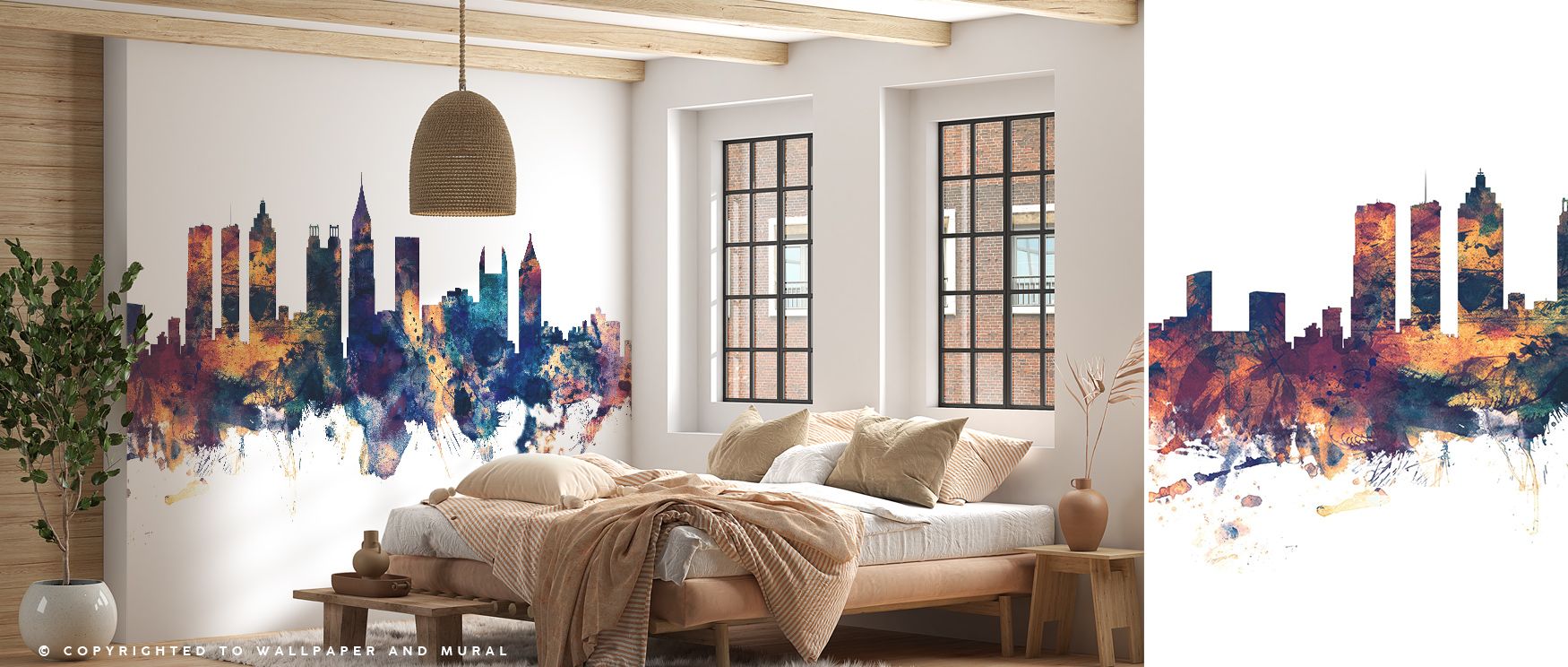 Shadows linger in Atlanta Georgia Skyline Concrete Wallpaper as outlines stretch across muted surfaces, enriching bedrooms or lounges with atmosphere of cultural resonance, calm heritage, and elegant permanence expressed in textured tones and architectura
