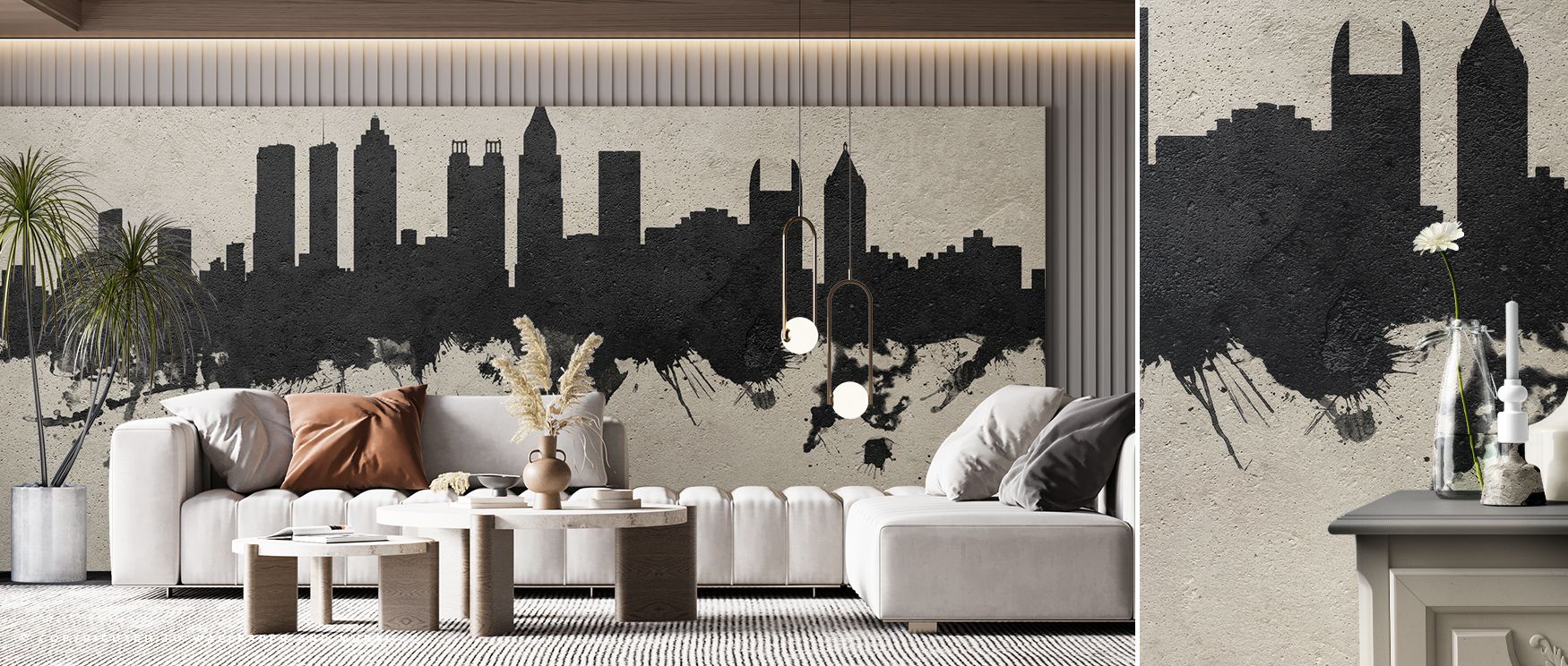 Serenity radiates in Atlantis Paint Wallpaper through flowing tones, surrounding bedrooms or dining rooms with atmosphere enriched by cultural grounding, artistic resonance, and mythical balance, shaping interiors into harmonious spaces filled with calm r