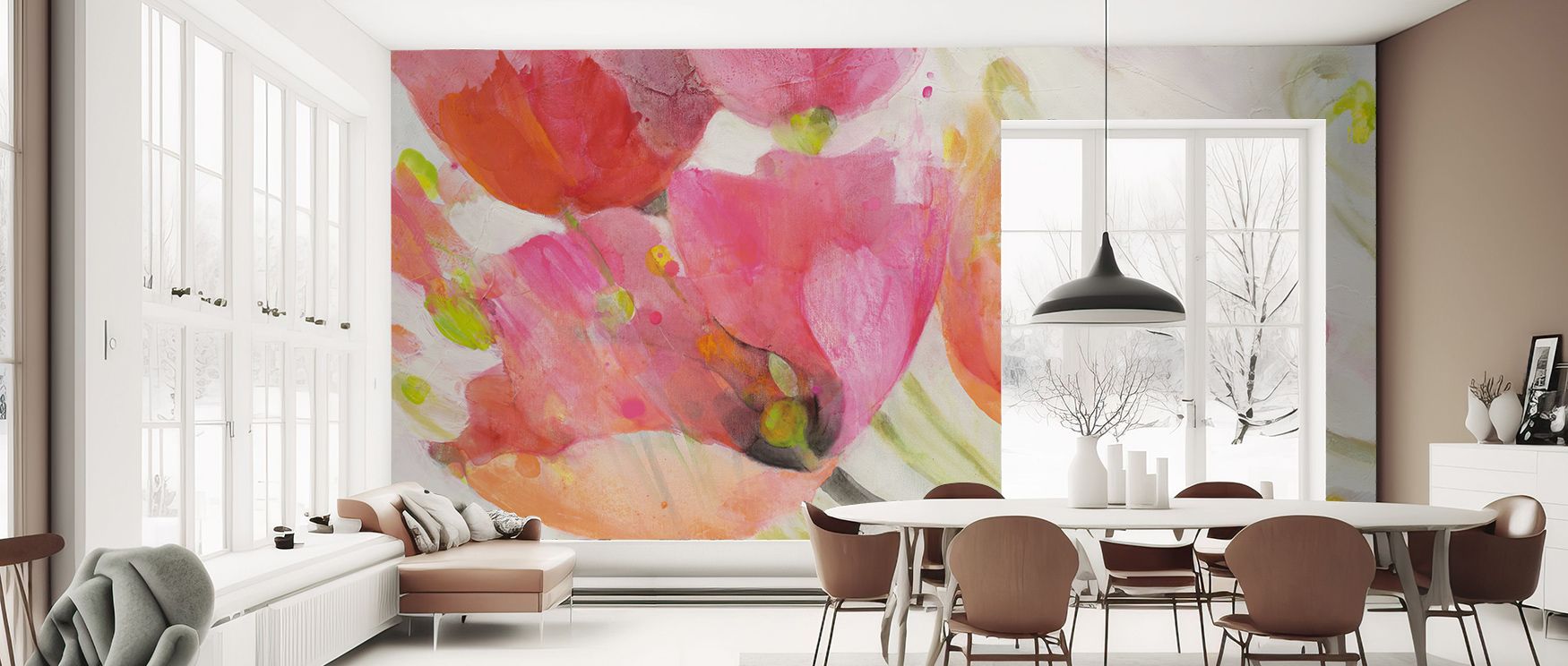 Elegance blooms in Big Poppies Wallpaper across radiant petals, surrounding lounges or bedrooms with atmosphere enriched by cultural resonance, floral grounding, and refined balance, nurturing interiors into spaces guided by bold artistry and timeless poi