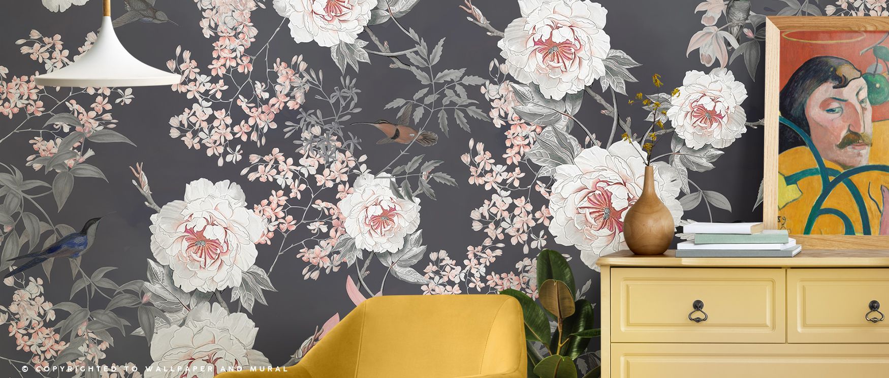 Imaginative resonance thrives in Birds of Eden Wallpaper through motifs scattered in rhythmic tones, enriching living rooms or lounges with atmosphere of cultural refinement, playful elegance, and poetic balance, nurturing interiors into timeless environm