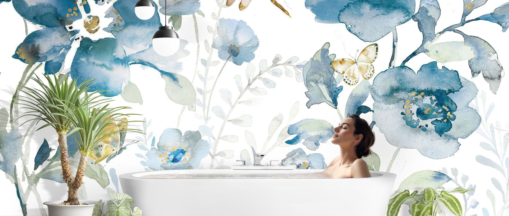 Seasonal resonance thrives in Blues Of Summer Wallpaper across layered tones, enriching bedrooms or lounges with atmosphere guided by cultural grounding, vibrant refinement, and timeless charm, shaping interiors into luminous expressions of summer eleganc