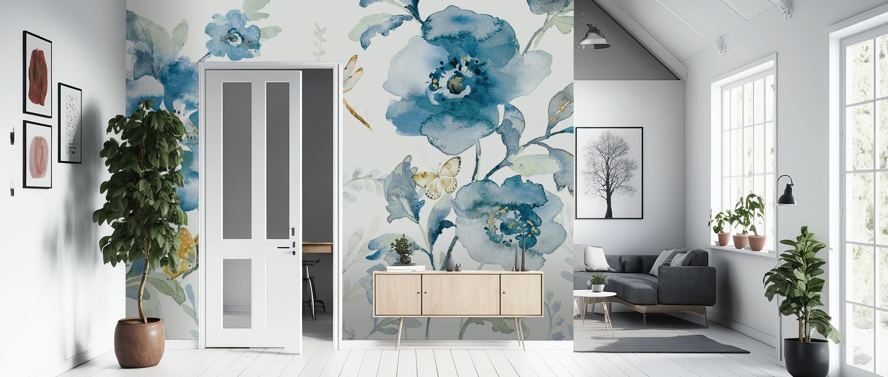 Poetic refinement develops in Blues Of Summer Wallpaper through vibrant tones, enriching bedrooms or lounges with atmosphere enriched by cultural resonance, seasonal resonance, and timeless elegance, nurturing interiors into lively spaces filled with char