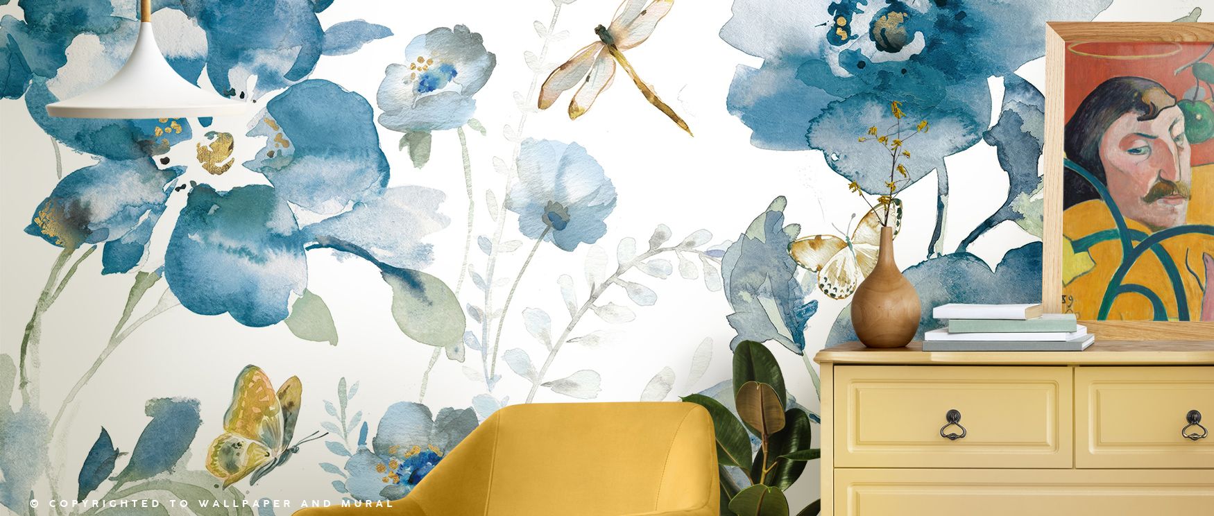 Artistic charm emerges in Blues Of Summer Wallpaper through balanced tones, surrounding living rooms or lounges with atmosphere enriched by cultural resonance, vibrant refinement, and playful resonance, turning interiors into seasonal expressions of elega