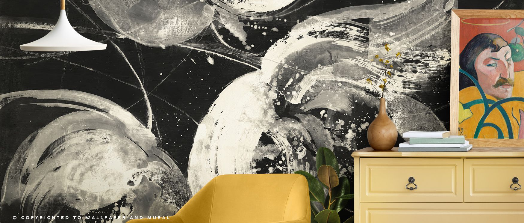 Depth thrives in Bold II Dark Wallpaper across bold motifs, surrounding living rooms or lounges with atmosphere enriched by cultural resonance, daring refinement, and timeless sophistication, turning interiors into dramatic artistic environments filled wi