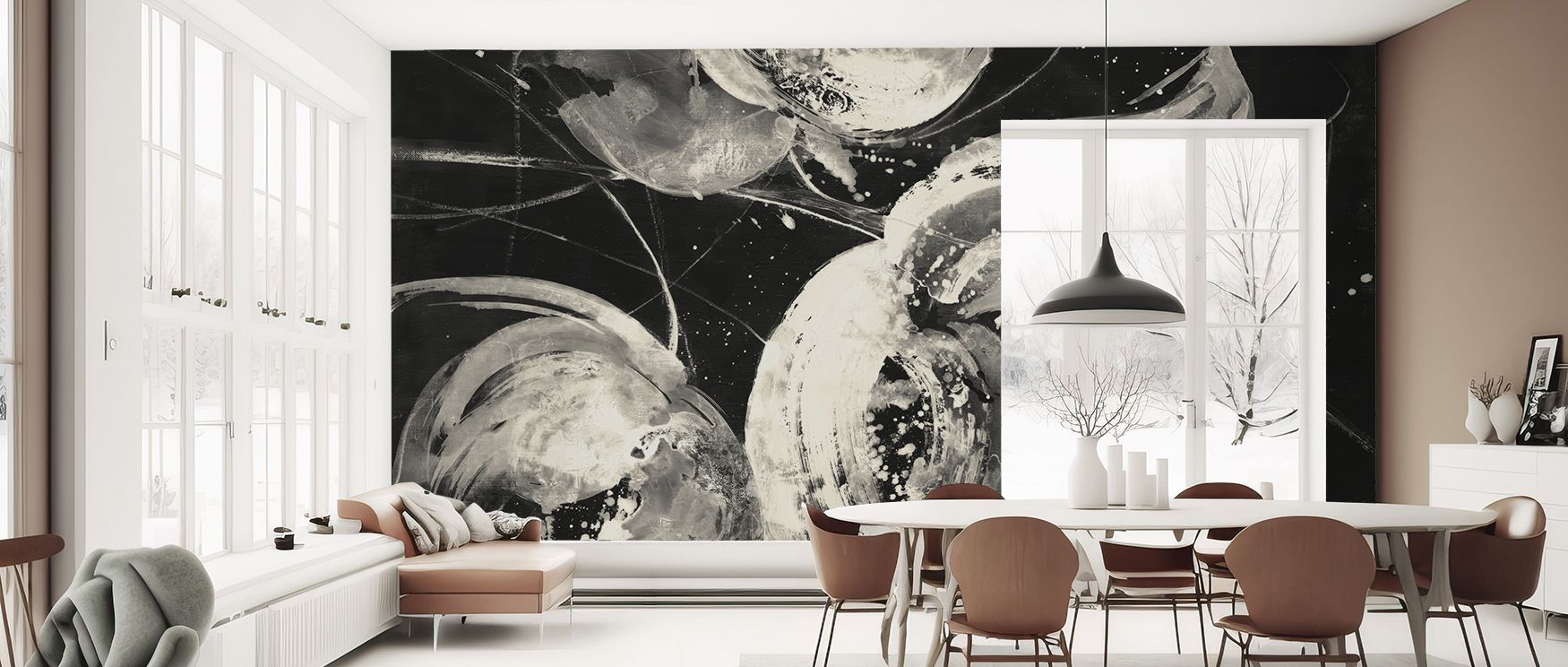 Energy resonates in Bold II Dark Wallpaper through rhythmic motifs, surrounding lounges or bedrooms with atmosphere enriched by cultural resonance, daring resonance, and timeless refinement, shaping interiors into dramatic artistic spaces guided by sophis