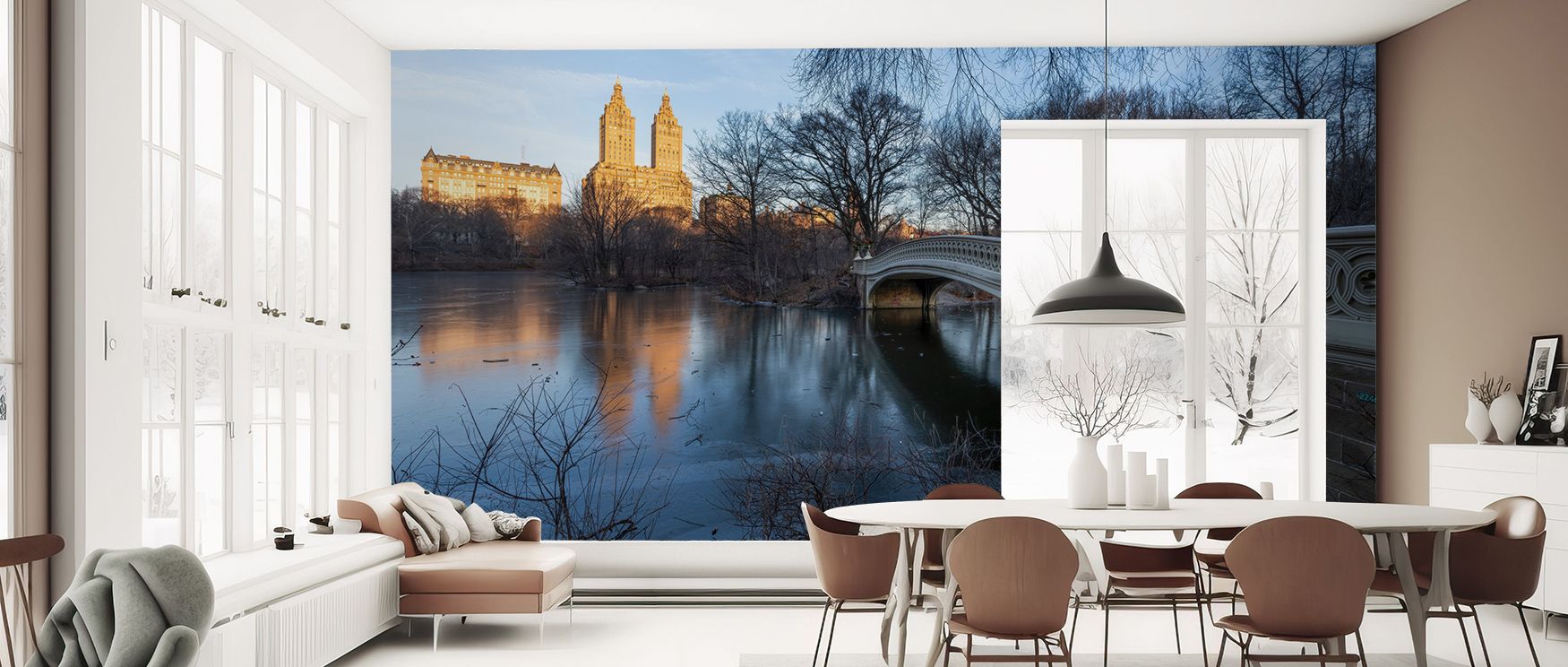 Depth shines in Bow Bridge Walks Wallpaper across iconic patterns, surrounding lounges or bedrooms with atmosphere enriched by cultural resonance, refined resonance, and timeless charm, nurturing interiors into spaces guided by artistry. 