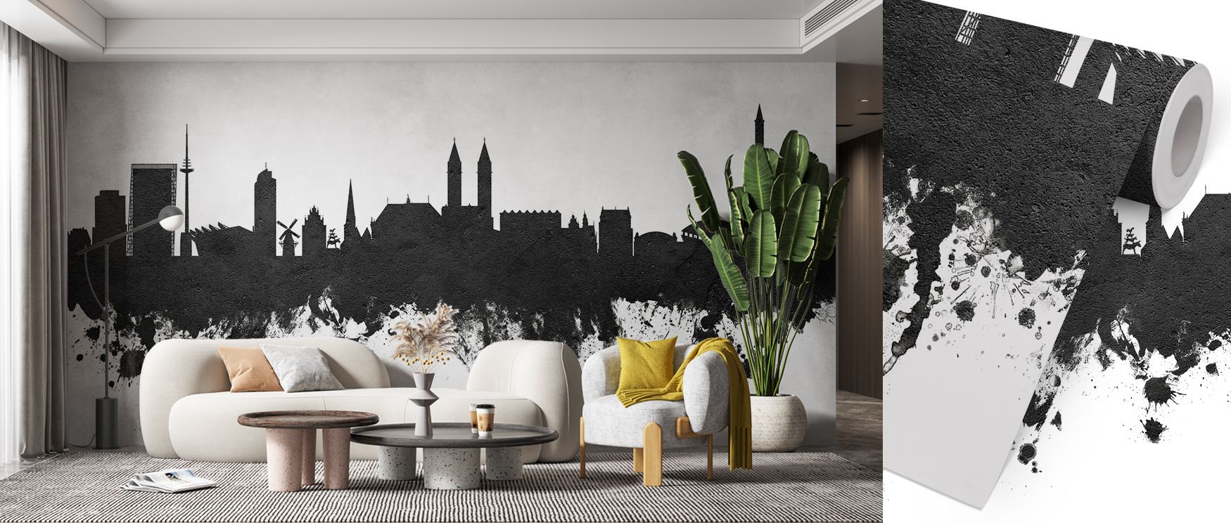 Shadows reflect in Bremen Germany Skyline Black & White Wallpaper through softened outlines, enriching bedrooms or lounges with atmosphere enriched by cultural resonance, historical resonance, and timeless sophistication, transforming interiors into herit