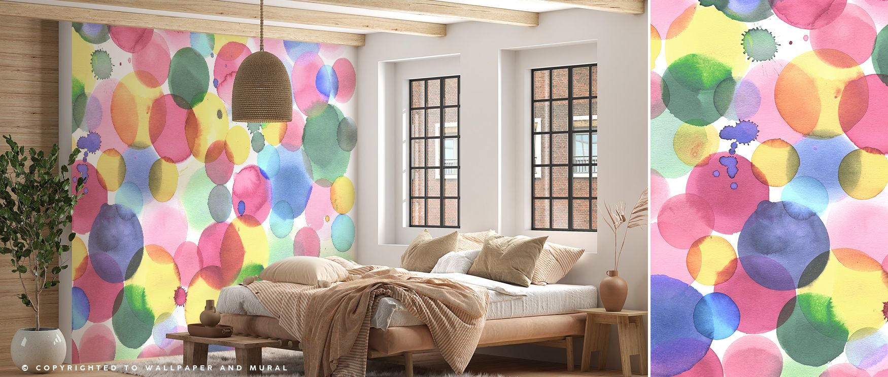 Vibrancy shines in Bubbly I Wallpaper across rhythmic layers, surrounding living rooms or bedrooms with atmosphere enriched by cultural resonance, playful refinement, and timeless sophistication, nurturing interiors into environments filled with balance a