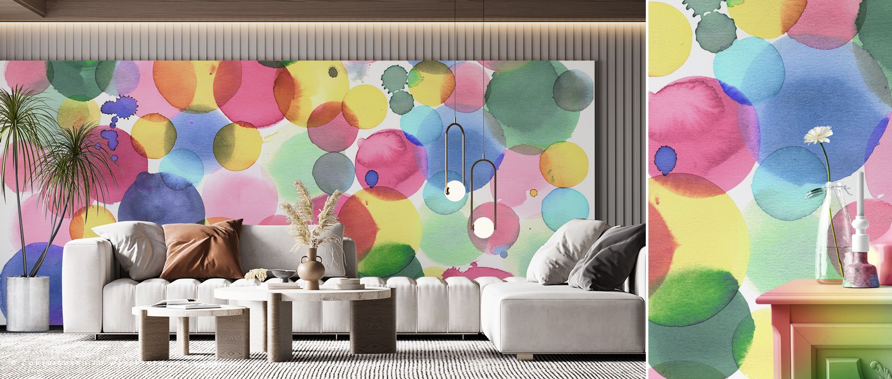 Energy thrives in Bubbly I Wallpaper through playful tones, enriching lounges or dining rooms with atmosphere enriched by cultural resonance, lively resonance, and timeless refinement, creating interiors transformed into vibrant artistic spaces of charm. 