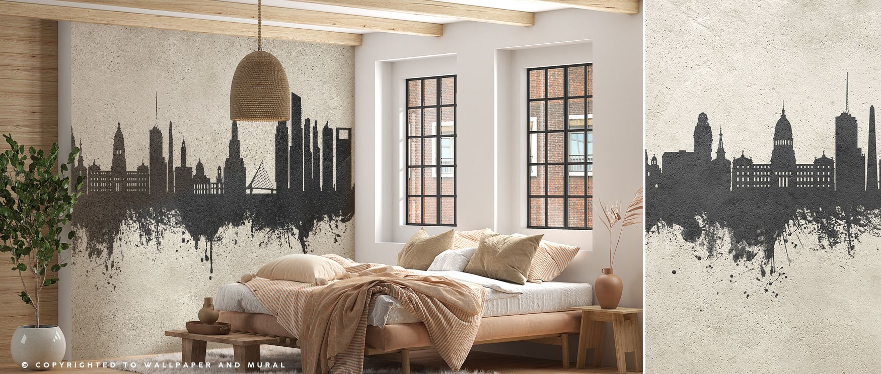 Permanence radiates in Buenos Aires Argentina Skyline Concrete Wallpaper through architectural detail, enriching lounges or dining rooms with atmosphere enriched by cultural resonance, historical refinement, and timeless sophistication, transforming inter