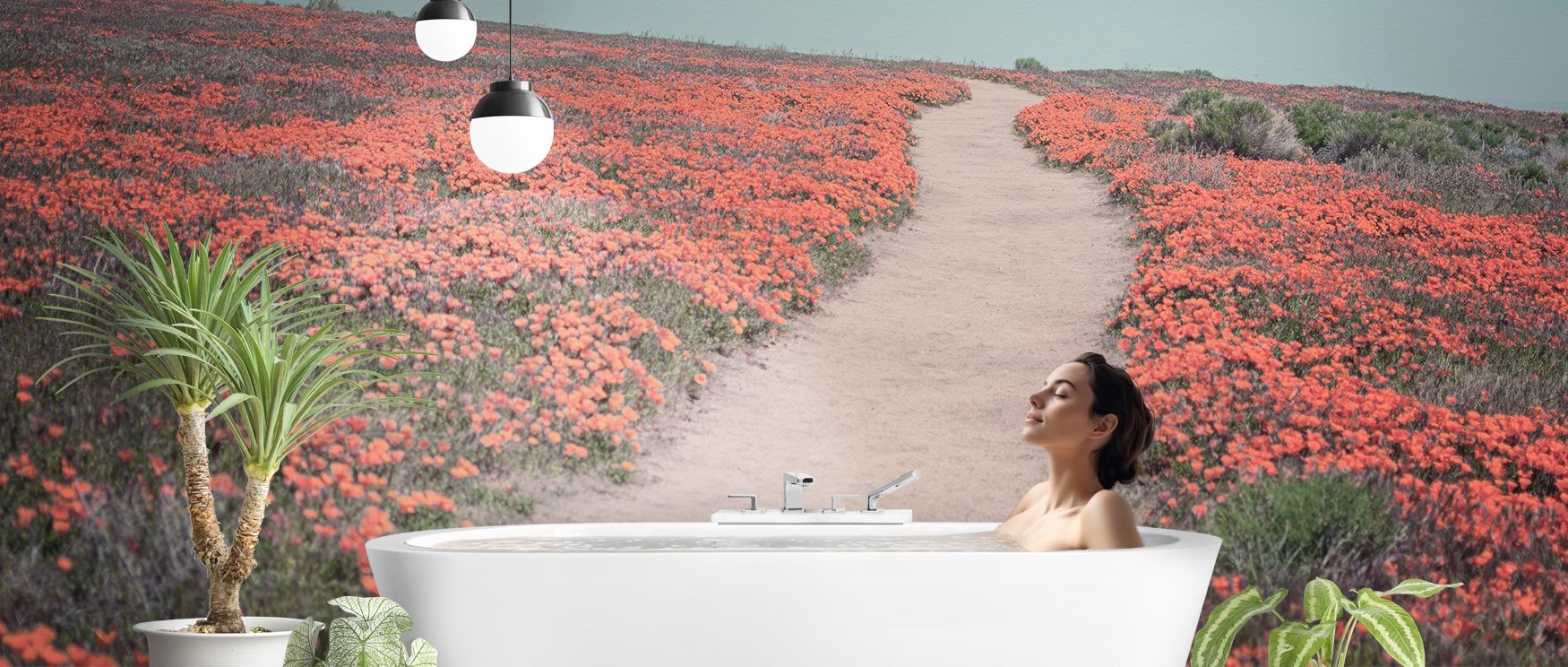 Blossoms glow across California Blooms IV Wallpaper in radiant tones, enriching bedrooms or lounges with atmosphere enriched by cultural resonance, floral refinement, and timeless charm, shaping interiors into poetic spaces nurtured by elegance and artist