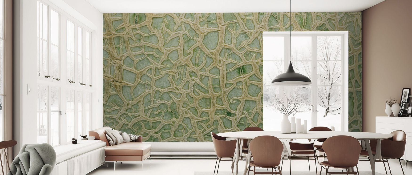Balance resonates in Cantaloupe Net Wallpaper through net-like design, enriching lounges or bedrooms with atmosphere enriched by cultural resonance, modern refinement, and timeless resonance, nurturing interiors into poised artistic expressions filled wit
