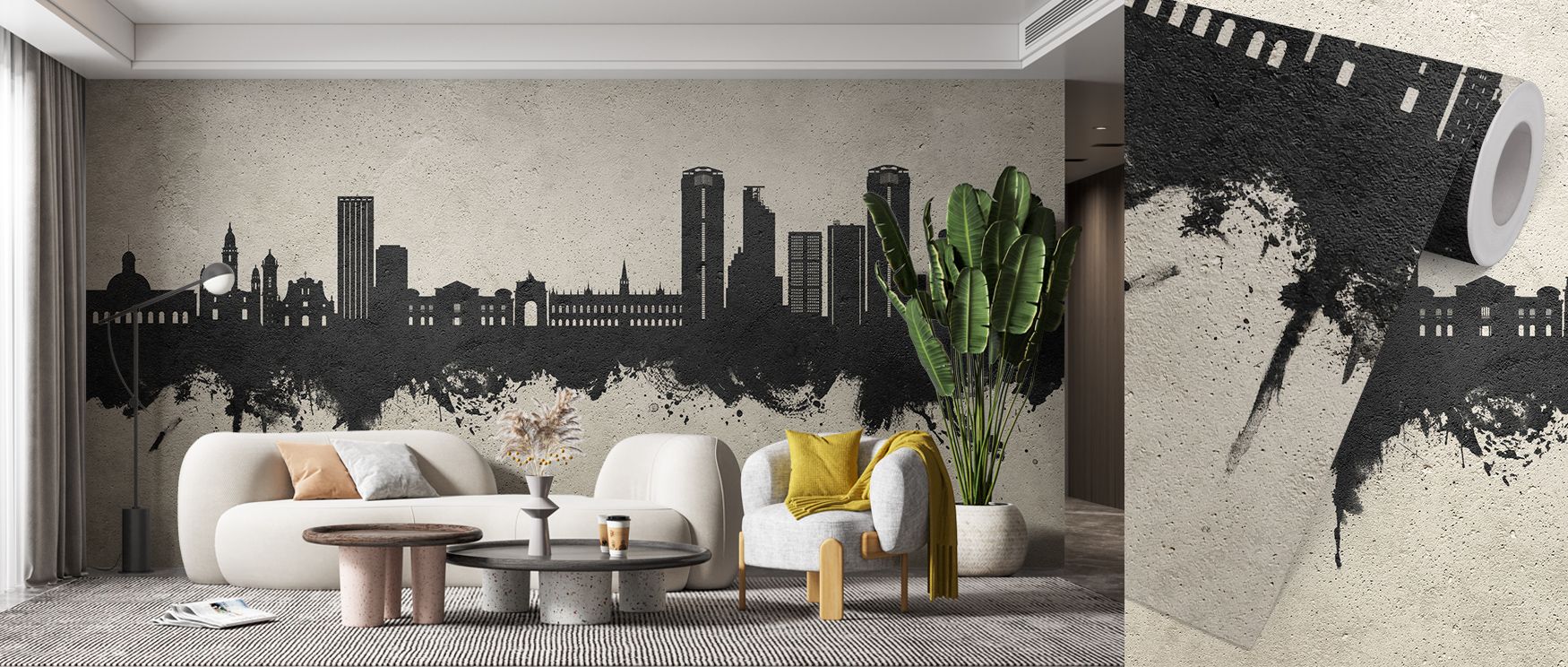 Depth appears in Caracas Skyline Concrete Wallpaper through architectural tones, enriching living rooms or lounges with atmosphere enriched by cultural resonance, heritage refinement, and timeless resonance, turning interiors into poised cultural spaces o